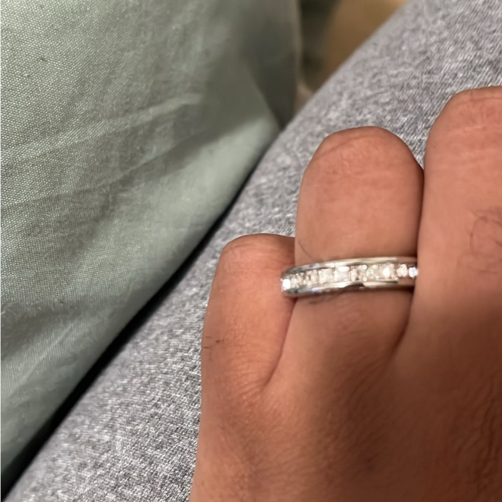 Elegant Silver Band with Clear Stones ( can only do cash app or chime payment)